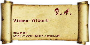 Vimmer Albert névjegykártya